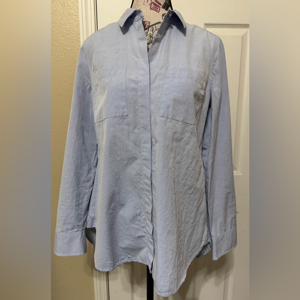 White House Black Market Light Blue Collared Shirt